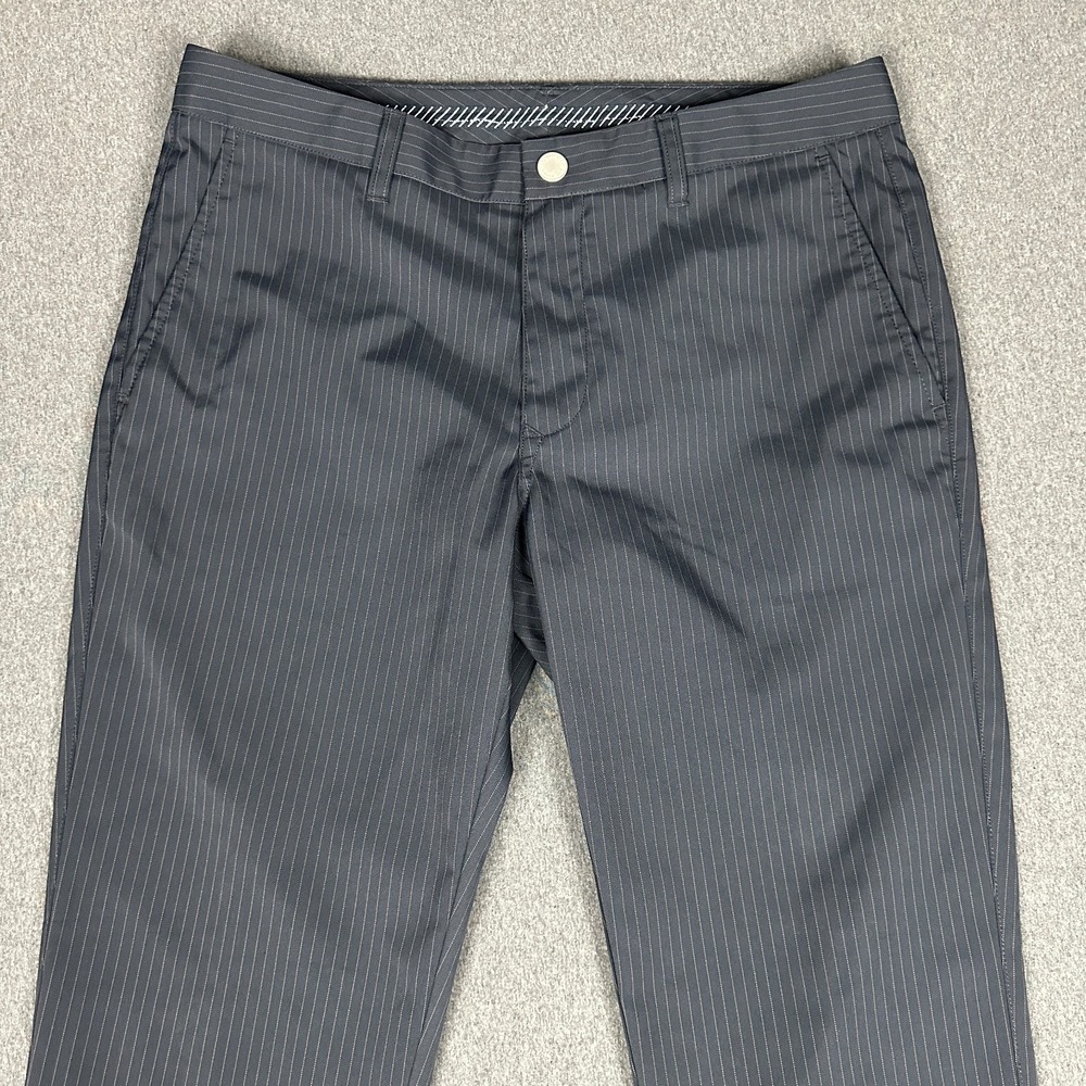Bonobos Golf Pants Mens 33x32 Slim Fit Gray Pinstripe Stretch Performance Chino